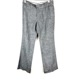 Banana Republic Pants Women's 6 Grey Linen Blend Trouser 718 Martin Fit Bootcut